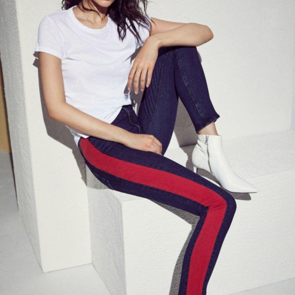 rag & bone High Rise Mazie Side-Stripe Skinny  25